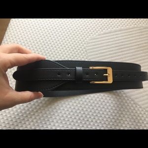 Black Leather and Gold Belt